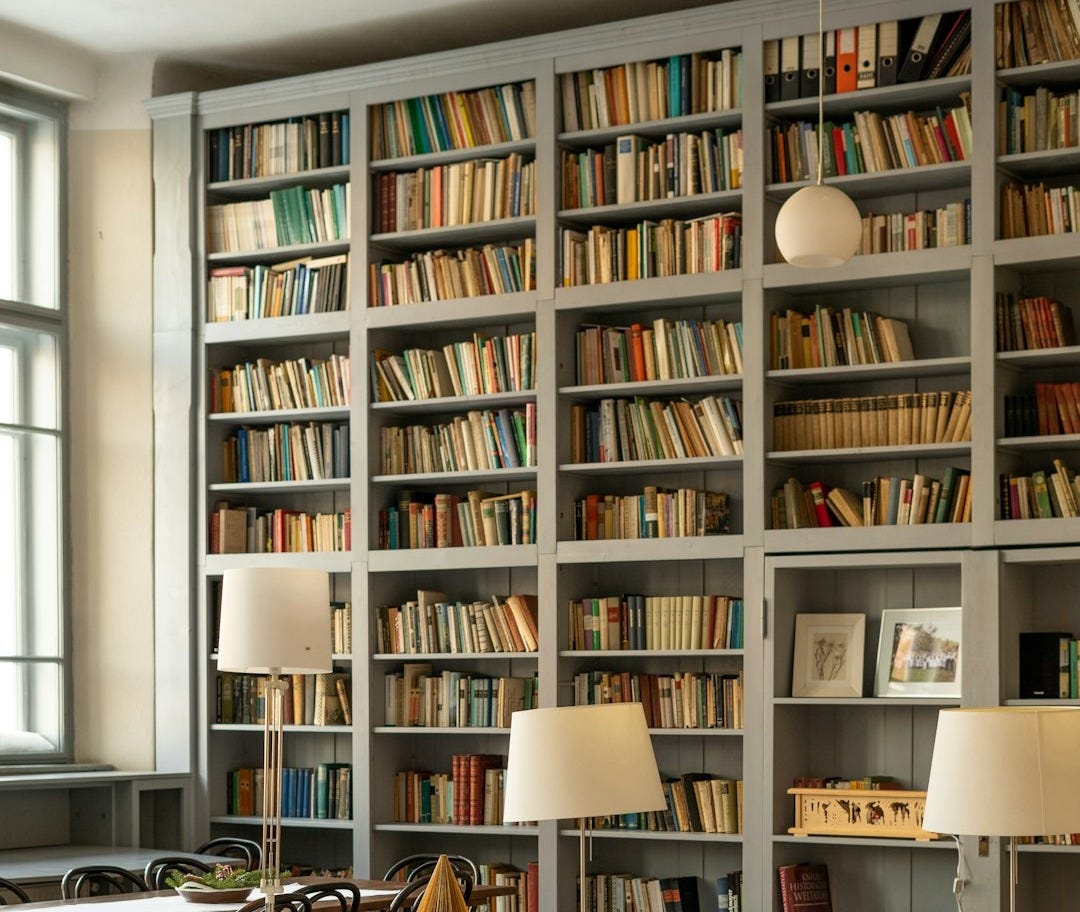 a living room filled with lots of books a living room filled with lots of books